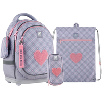 Школьный набор Kite Fluffy Heart Рюкзак + Пенал + Сумка для обуви SET_K24-724S-1